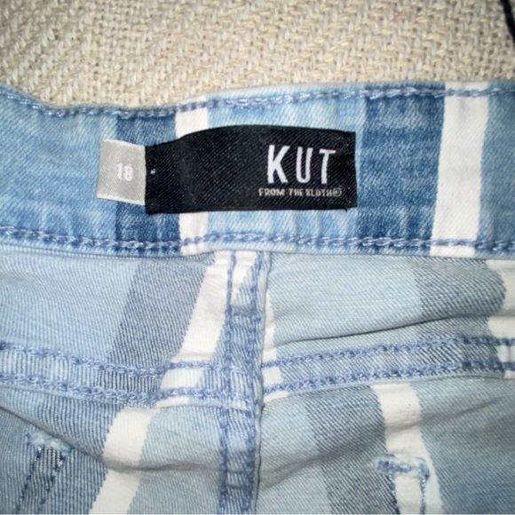 KUT From The Kloth High Rise Ankle Skinny Connie Striped Lt Wash Plus Size 18 - Picture 8 of 16